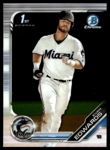 2019 Bowman Draft Chrome Evan Edwards Miami Marlins #BDC-168 - Picture 1 of 2