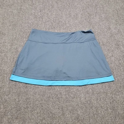 Bolle Athletic Skort 女式大号灰色蓝色分层网球高尔夫运动服 — 第 1/4 张图片