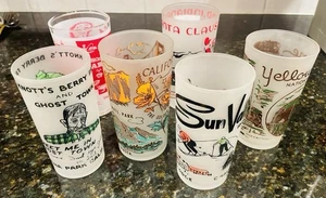 Menge 6 Vintage mattierte Reise/Souvenir Gläser—Yellowstone, Knotts Berry Farm, etc. - Bild 1 von 15