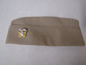 MILITARY HAT DRESS GARRISON WW2 ERA US COAST GUARD WARRANT OFFICER WITH INSIGNIA - Picture 1 of 3
