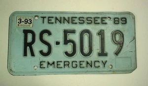 Altes 1989-93 Tennessee Notkennzeichen RS-5019 geprägt - Bild 1 von 4