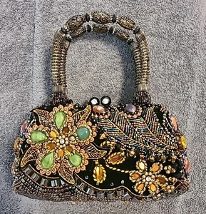 VTG ERMO Beaded And Bejewelled Evening Bag, Double Handled - Picture 1 of 9