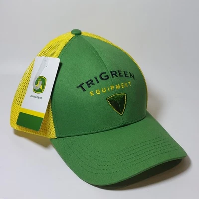 John Deere TriGreen Equipo Camionero Sombrero Malla Snapback Gorra Verde Amarillo Nuevo Foto 1 de 4