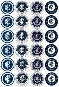 24 x Carlton Football Club Edible Cupcake Toppers Image Birthday Party (c) - Picture 1 of 1