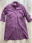 Vintage Jg Hook Petite Trench Coat Womens Size 8 Purple Removable Lining 1980'S