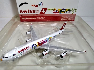 Phoenix 1:400 Swiss Air A340-300 Flower Power 2010 San Francisco Die-Cast Model - Immagine 1 di 4