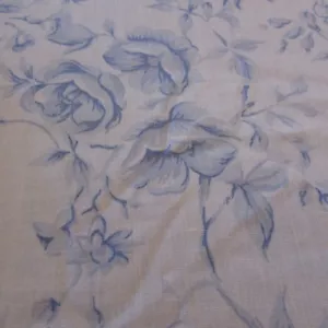 Vtg Wamsutta Ultracale Klein Fitted Sheet California King Ivory Blue Flowers - Picture 1 of 6