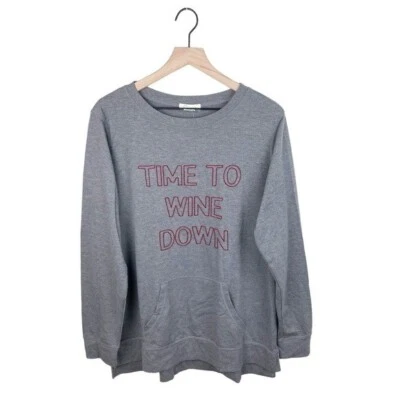 Женский пуловер C. Wonder Time to Wine Down вышитый серый размер XL - Изображение 1 из 4