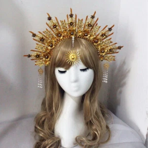 Gold Göttin Kopfschmuck Haarreif Haarmaterialien Damen Barock Kopfschmuck - Bild 1 von 7