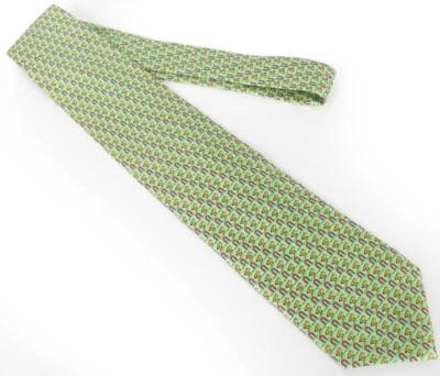 Peter Blair Green Chick & Horseshoe Theme 3.5" Wide Silk Tie - Image 1 of 3
