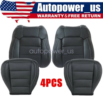 For 2015-2023 Ford Mustang Front Replacement Perforated Leather Seat Cover Black - Image 1 of 4