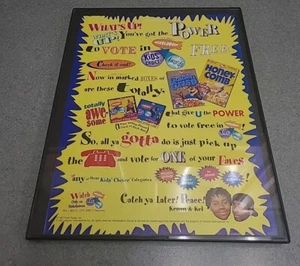 Nickelodeon Kids Choice Awards Kenan Kel Cereal 1997 Print Ad Framed 8.5x11  - Picture 1 of 1