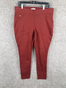 Nine West Heidi Pull On Skinny Pant Womens 14 Rust Red Orange Stretch High Rise - Picture 1 of 11