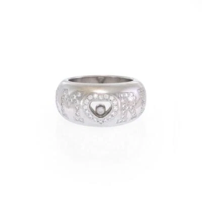 Anillo Chopard AMORE Diamantes Oro Blanco 18k Banda Cúpula Ancha Foto 1 de 4