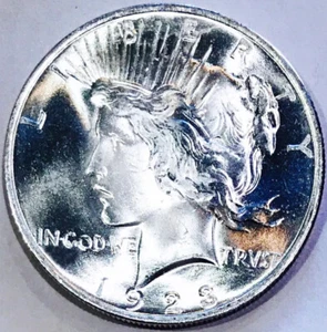 ⭐️1923 PEACE DOLLAR⭐️ABSOLUTE EYE POPPER⭐️HUGE GEM BU+++++++ WOW⭐️ - Picture 1 of 2