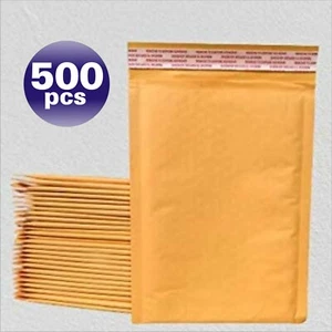 PolycyberUSA  500 pcs #000 Kraft Bubble Envelopes Mailers  (Inner 4x7) - Picture 1 of 7