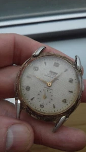 Cauny Prima 176.0860 JUMBO HAND-WINDING VINTAGE WATCH SWISS 50's UHR MONTRE - Imagen 1 de 12