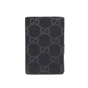 GUCCI GG Logo Suede Leather Card Case/6Y1757
