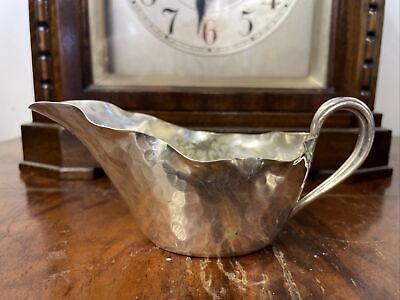 Antique Gorgeous Hand Beaten Edwardian Silver Played Gravy Cream Milk Jug • 16£
