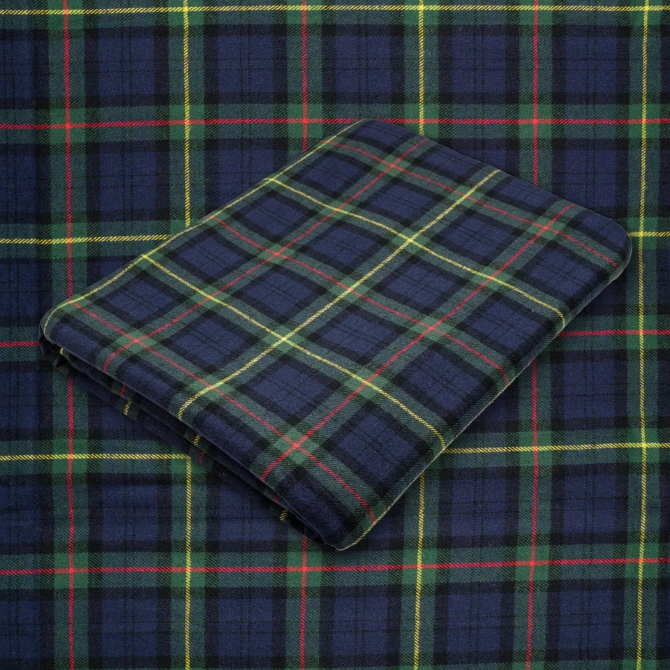 Blue and Green Tartan Plaid Cotton Flannel Fabric - 60" Wide - Sold by the Yard - Image 1 of 4