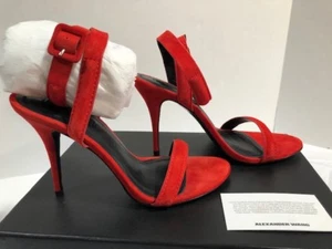 Nuovi con scatola Alexander Wang $475 Antonia cinturini alla caviglia tacchi alti taglia 7,5 US - Foto 1 di 5