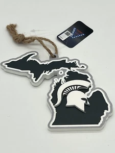 Michigan State Spartans Wooden State Shape Ornament Team Sports America NCAA - Picture 1 of 3