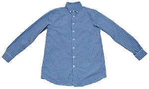 Vineyard Vines Whale Shirt Long Sleeve Button Down Boy's XL 18 Blue Plaid 3W1090 - Picture 1 of 24