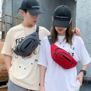 Solid Color Sports Waist Bag Nylon Fanny Packs Portable Crossbody Chest Bag - Zdjęcie 1 z 10