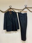 Duffer St George Navy Grey Pinstriped Formal Wool Trouser Suit Chest 40 Leg 34"