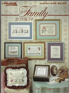 Leisure Arts Leaflet 436~Family~ 25 Designs Cross Stitch - Picture 1 of 2