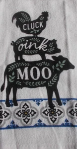 Asciugamano cucina cotone stampa ANIMALE FATTORIA COMPLETO NON TAGLIATO MUCCA MAIALE - Foto 1 di 1