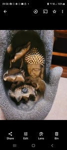 Large Buddha Garden water feature which has lotus flowers as a water fountain - Picture 1 of 1