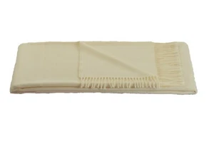 Edle Kaschmir Wohn/Reisplaid mit Fransen naturweiß Naturhaardecke 100% Cashmere - Bild 1 von 6