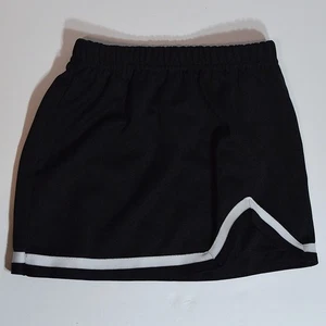 Augusta Sportswear Athletic Cheer Skirt Size Small Black Youth Girls White Trim - Picture 1 of 6