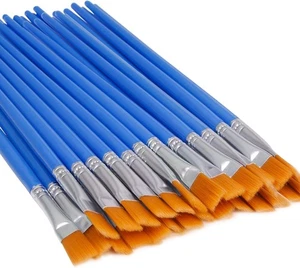 UPINS 20 Stück Flachpinsel, kleiner Pinsel Großpackung für Detail 7 mm, blau  - Bild 1 von 6