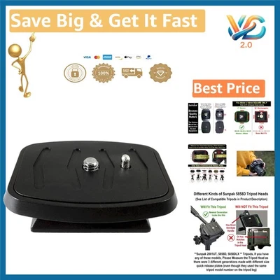 44mm Quick Release Plate for Tripods Compatible with Ambico, Velbon, Sony New - Image 1 of 4