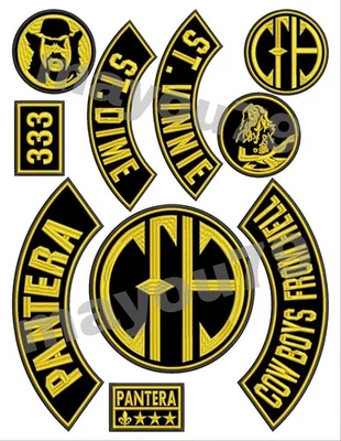 EMBROIDERED PANTERA CFH FULL PATCH SET 10pcs (Please Read Ad) - Image 1 of 4