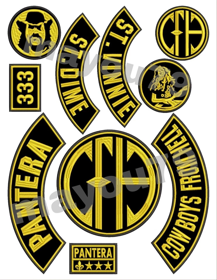 EMBROIDERED PANTERA CFH FULL PATCH SET 10pcs (Please Read Ad) - Image 1 of 4