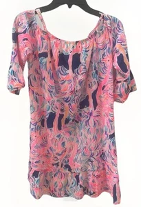Lily Pulitzer Girls Dress Size L 8-10 Cold Shoulder Jaci Ostrich Pink - Picture 1 of 4