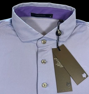 Greyson Cayuse Mens Golf Polo Periwinkle/Purple Stretch Performance Shirt Small - Picture 1 of 10