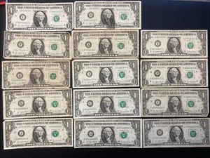 34 Old Reserve Notes $1 Bills Barr, Snow, Connally, Blumenthal, Fowler - Picture 1 of 7