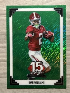 Ryan Williams 2025 Leaf 15th Anniversary Green Shimmer SSP #2/6 Jersey Match - Picture 1 of 2
