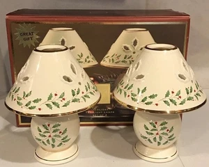2er Set Lenox Holiday Holly Berry Teelicht Kerzenlampen - Bild 1 von 19
