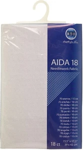 RTO Aida 18 count White 39 x 45 cm / 15.5 x 17.5 inches - Picture 1 of 1
