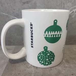 2016 Starbucks Holiday Mug Green Ornaments 12 Oz EUC - Picture 1 of 7