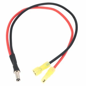 Battery cable Insulated F2 Type 6.35mm 0.25" Spade Terminal to 5.5x2.1mm barrel - Picture 1 of 6