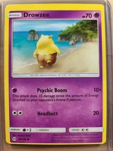 2017 Pokemon Sun & Moon Drowzee 59/149 Miscut & Print Dot Error RARE - Picture 1 of 3