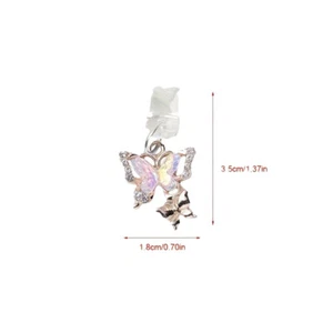 1PC Phone Dust Plug Pendant Butterfly With Artificial Diamonds Accessory Decor - Photo 1/13