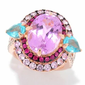 Meher's Jewelry Kunzite & Multi Gemstone Cocktail Sterling Silver Ring Sold $955 - Picture 1 of 12