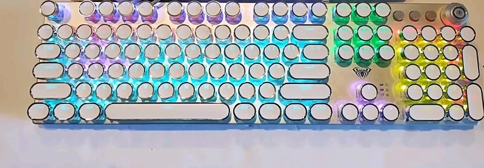AULA F2088 Typewriter Style Mechanical Gaming Keyboard, Rainbow LED Read Desc. - Image 1 of 4